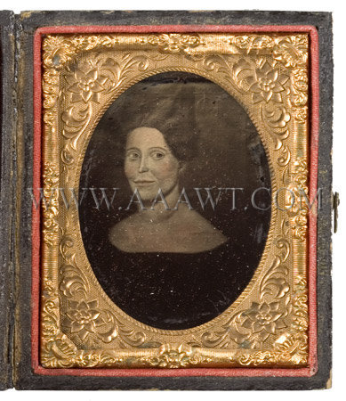 Folk Portrait of a Woman
Attributed to Sheldon Peck (1797-1868)
Circa 1835, entire view